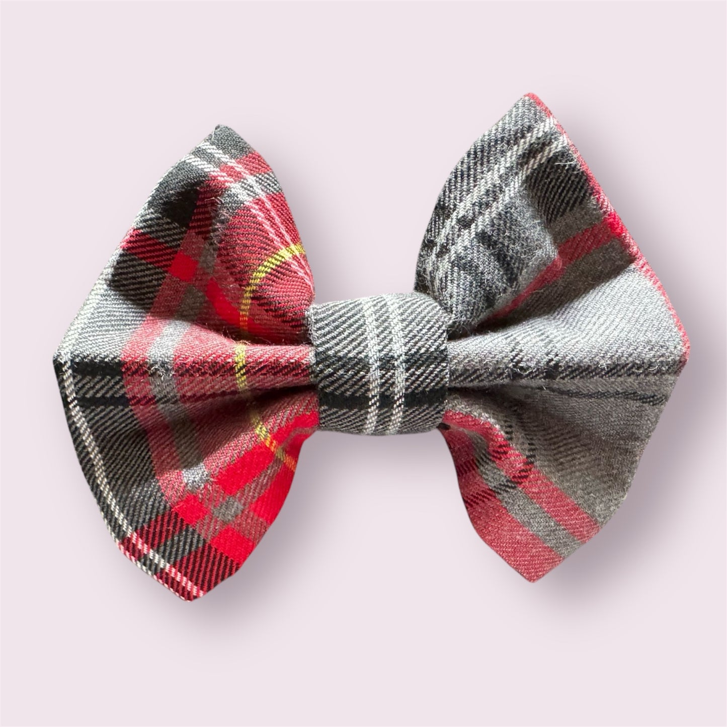 Red and Grey tartan Bow