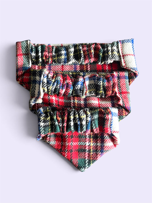 Red highland tartan scrunchie